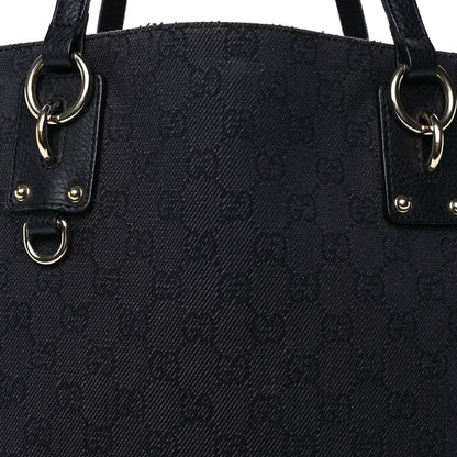 Denim Monogram Medium Handle Vertical Tote Black
