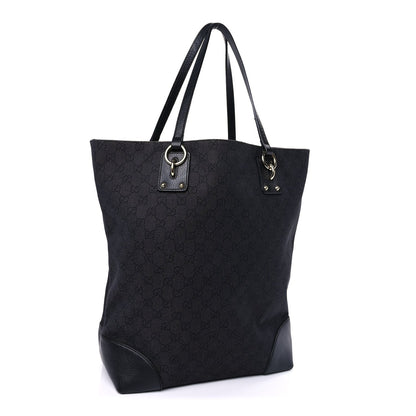 Denim Monogram Medium Handle Vertical Tote Black