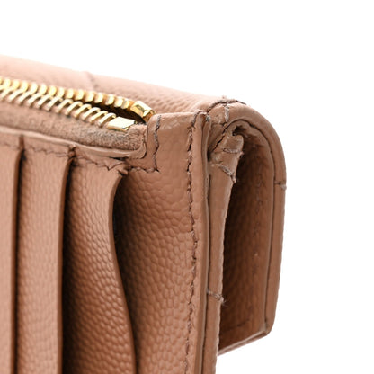 Grain De Poudre Matelasse Chevron Monogram Compact Wallet Case Dark Beige
