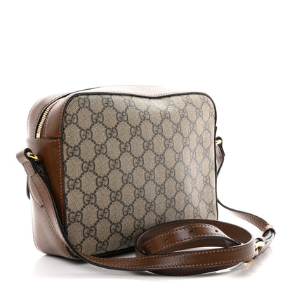 GG Supreme Monogram Small Horsebit 1955 Shoulder Bag Beige Brown Sugar