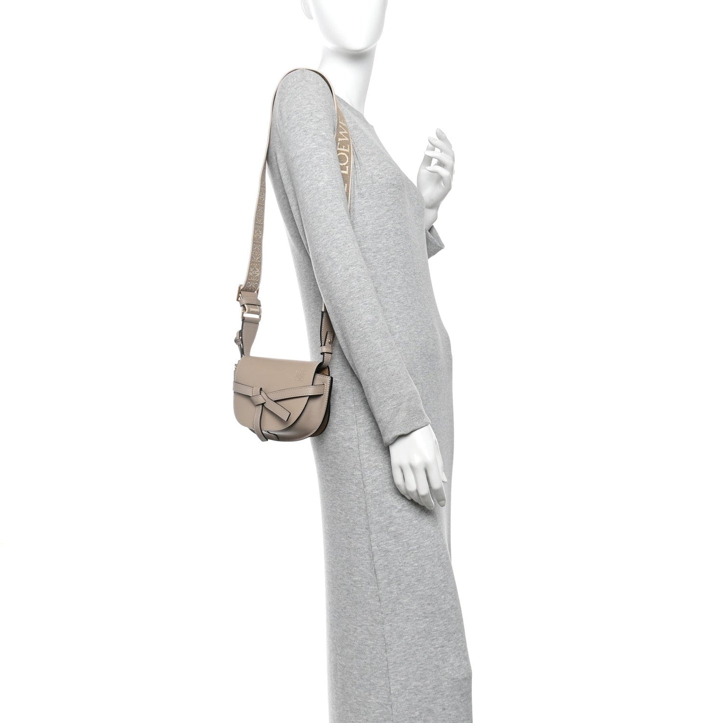Calfskin Jacquard Mini Gate Dual Bag Clay