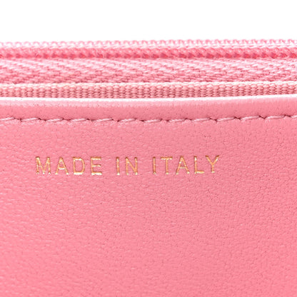 Tweed Quilted Wallet On Chain WOC Pink