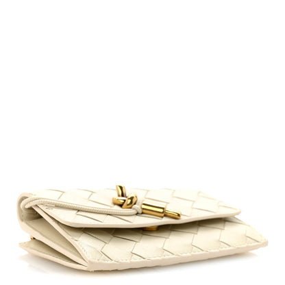 Nappa Intrecciato Andiamo Flap Card Case White