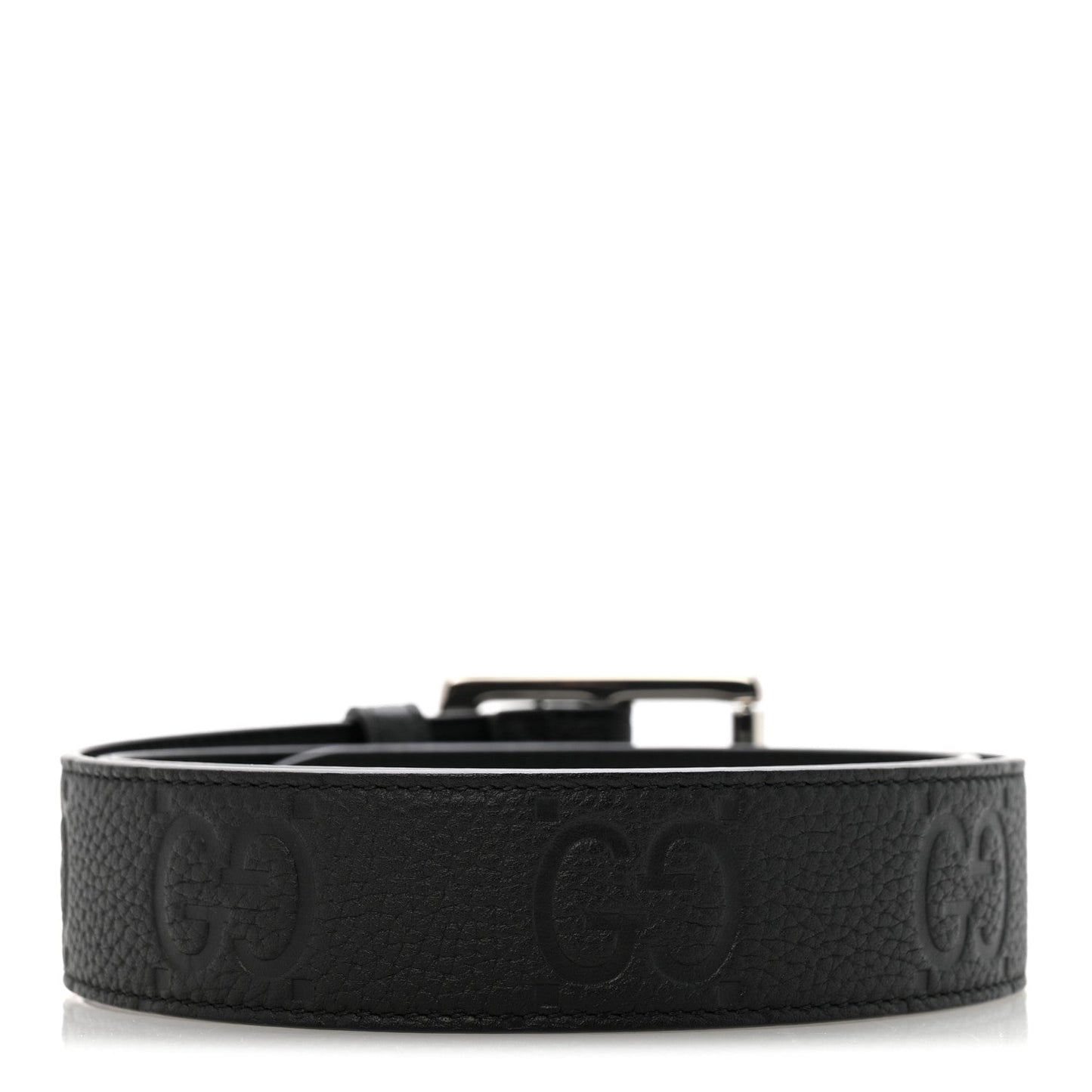 Piuma Calfskin Jumbo GG Embossed 35mm Belt 80 32 Black