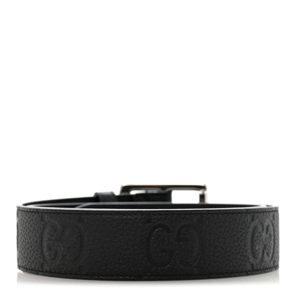 Piuma Calfskin Jumbo GG Embossed 35mm Belt 80 32 Black
