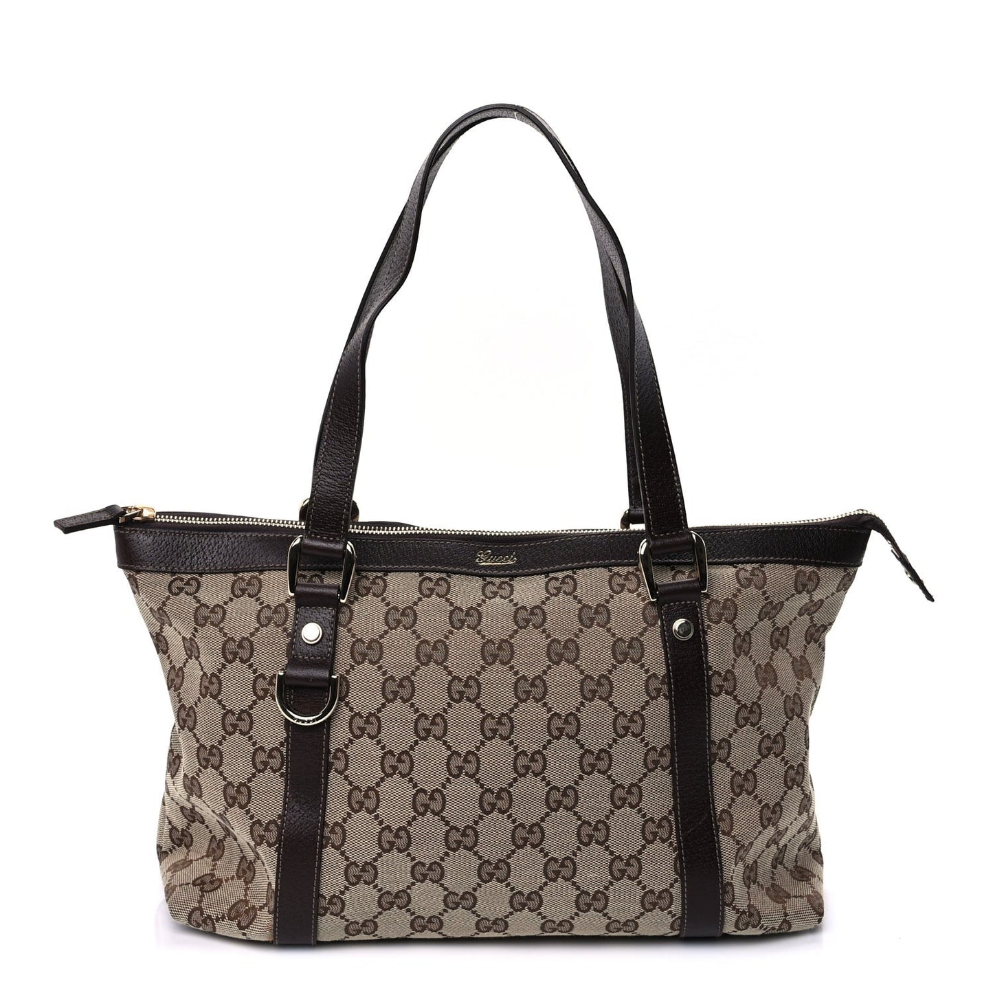 Monogram Medium Abbey Tote Dark Brown