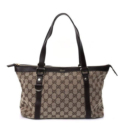 Monogram Medium Abbey Tote Dark Brown