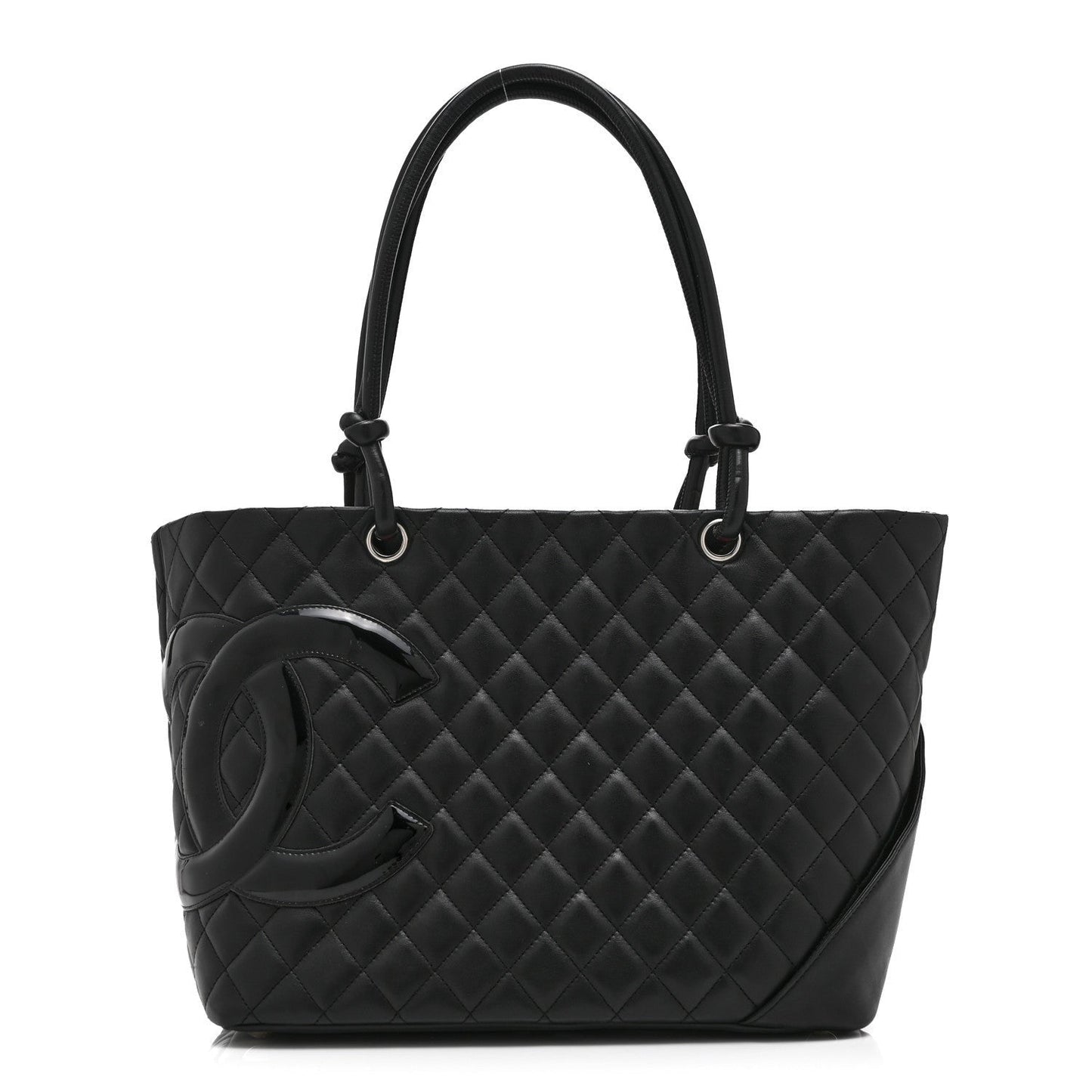 Calfskin Quilted Large Cambon Tote Black