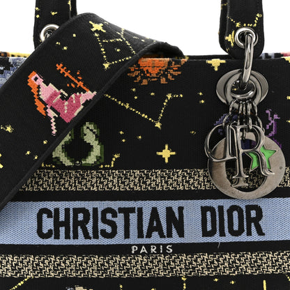 Canvas Pixel Zodiac Embroidered Medium Lady D-Lite Nero Multicolor
