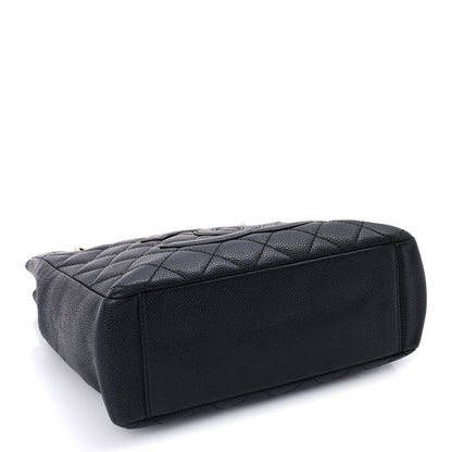Caviar Quilted Petit Shopping Tote PST Black