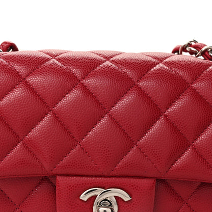 Caviar Quilted Mini Rectangular Flap  Pink