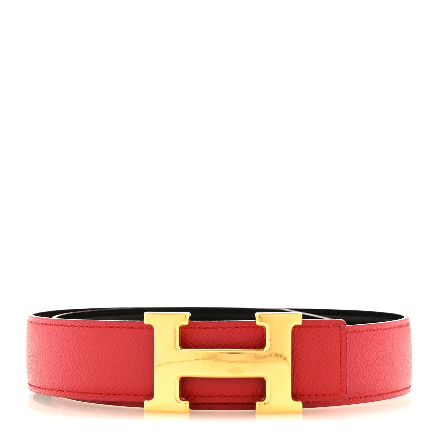 Box Courchevel 32mm H Belt 70 28 Black Rouge Garance