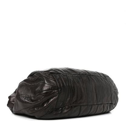 Nappa Pleated Hobo Grafite Mordore