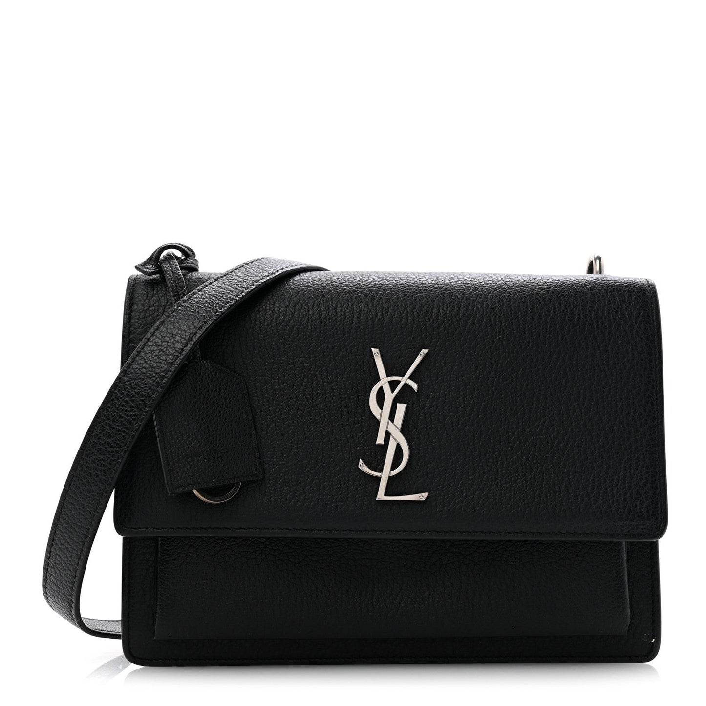 Calfskin Medium Monogram Sunset Satchel Black