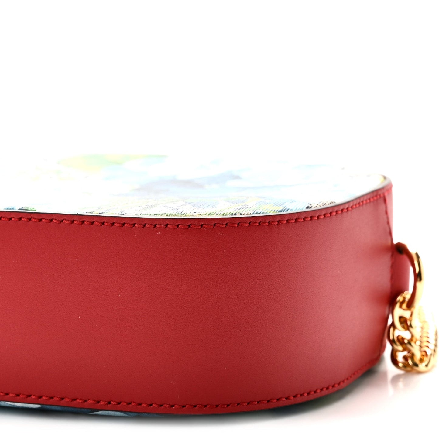 GG Supreme Monogram Blooms Mini Chain Shoulder Bag Beige Blue Navy Hibiscus Red