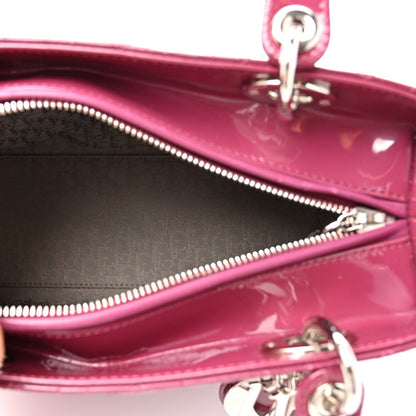 Patent Cannage Medium Lady Dior Dark Pink