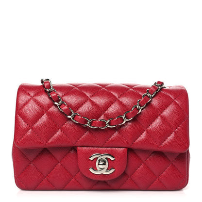 Caviar Quilted Mini Rectangular Flap  Pink