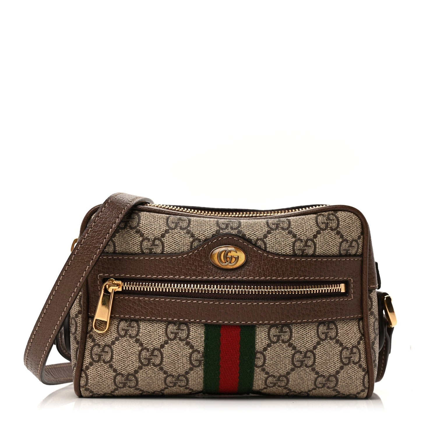 GG Supreme Monogram Web Mini Ophidia Shoulder Bag  Brown