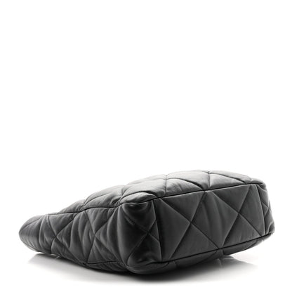 Lambskin Quilted Chanel 19 Shopping Bag Black
