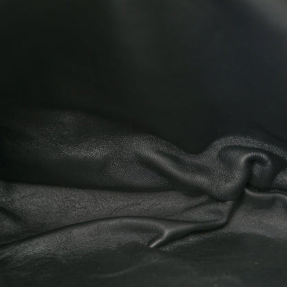 Glossy Calfskin Eelskin Embossed Medium Olivia Hobo Black