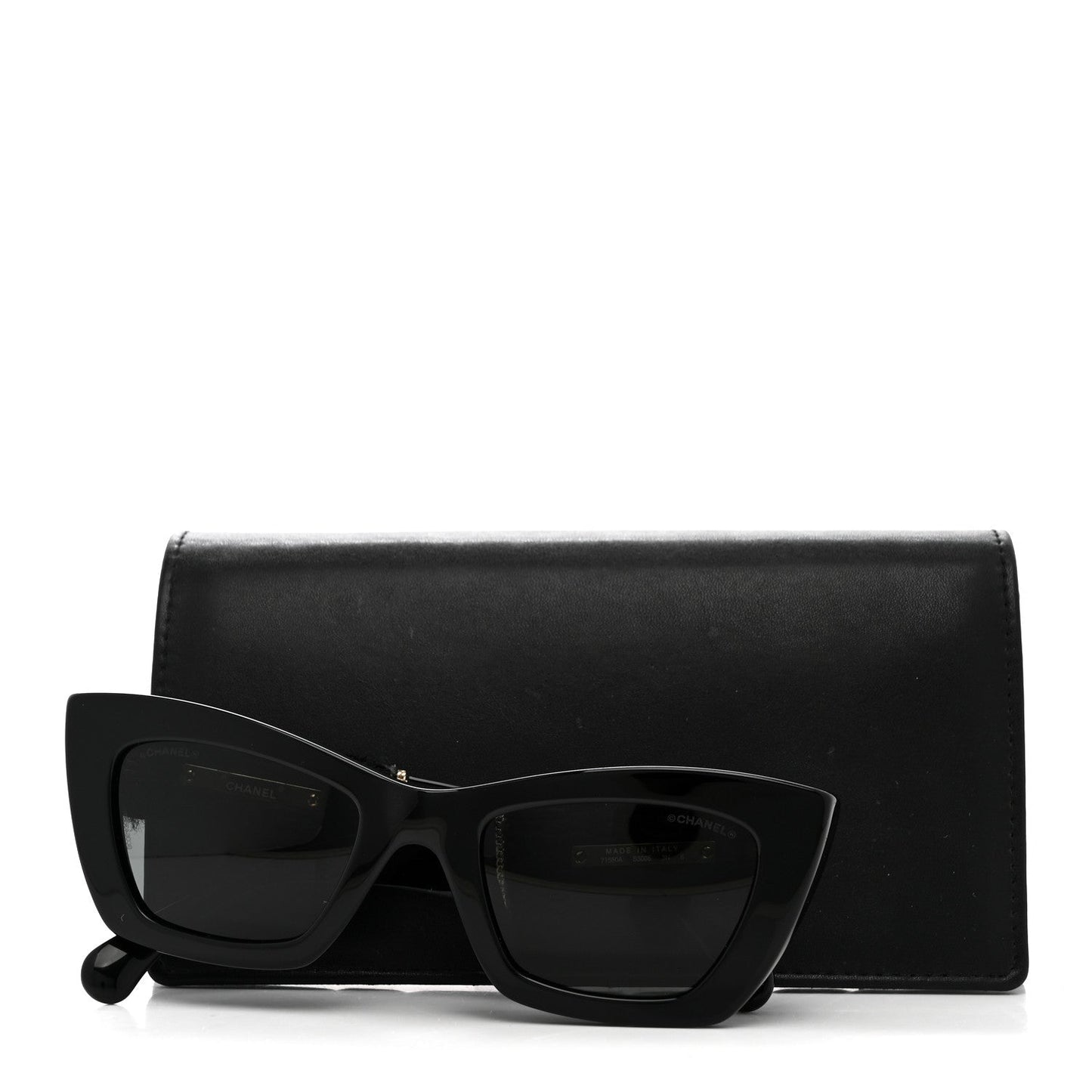 Acetate Tweed CC Cat Eye Sunglasses 71550A Black