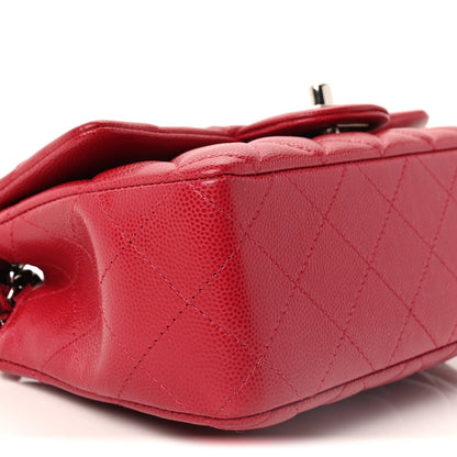 Caviar Quilted Mini Rectangular Flap  Pink