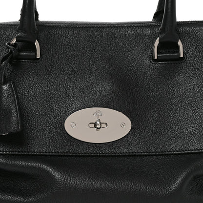Glossy Goatskin Medium Del Rey Satchel Black