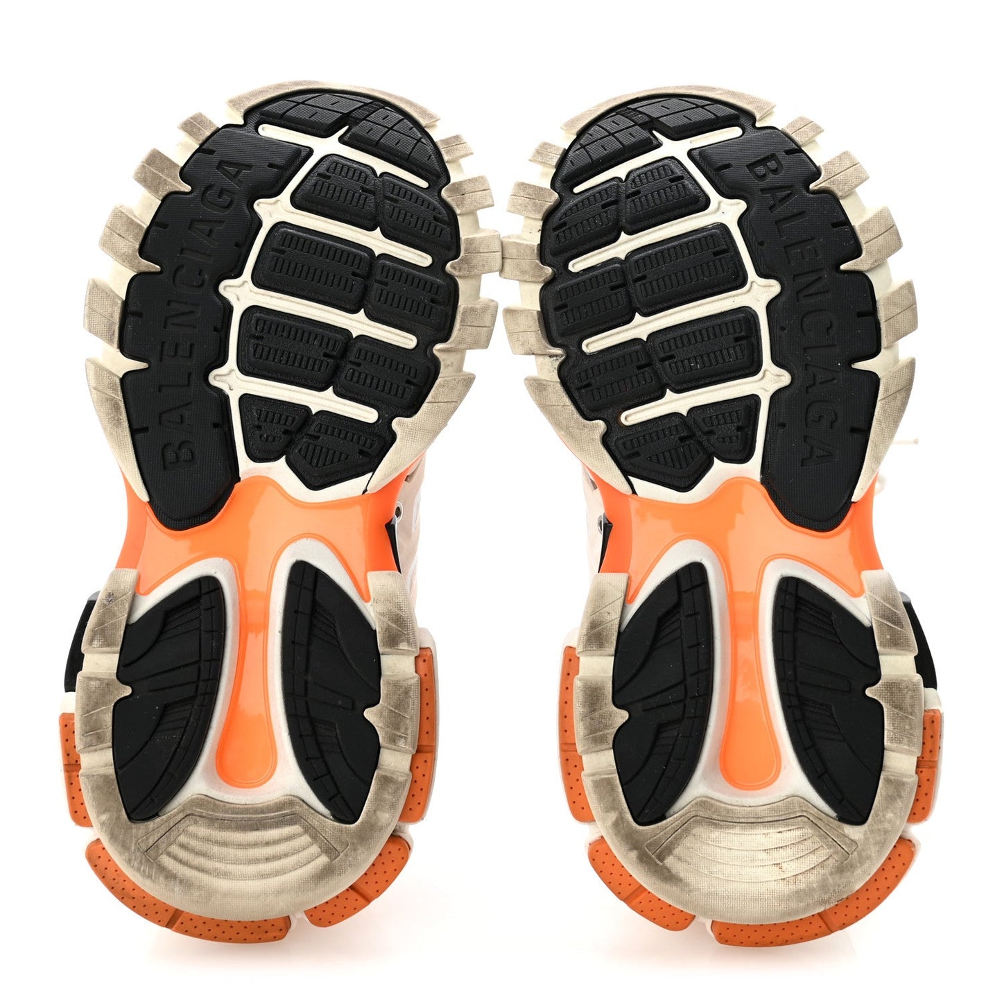 Rubber Mesh Fabric Monocolor Recycled Sole Womens Track Sneakers 35 White Orange