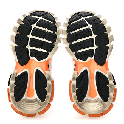 Rubber Mesh Fabric Monocolor Recycled Sole Womens Track Sneakers 35 White Orange