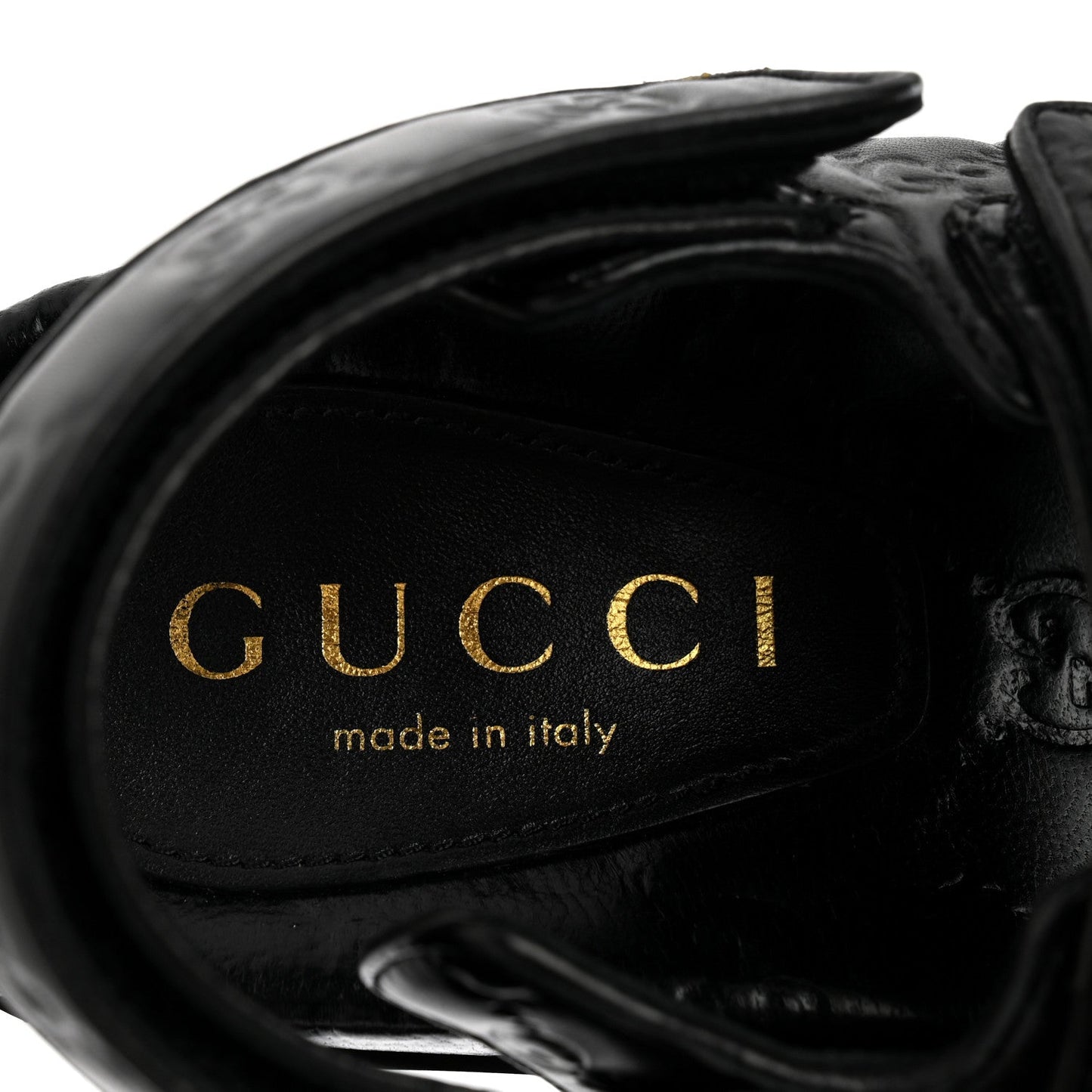 Guccissima GG Embossed Womens Sandals 36 Black