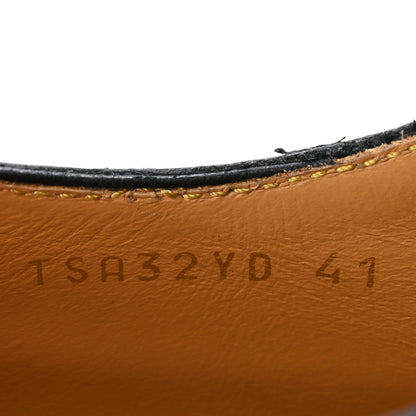 Calfskin Mens Derby Loafers 41 Black