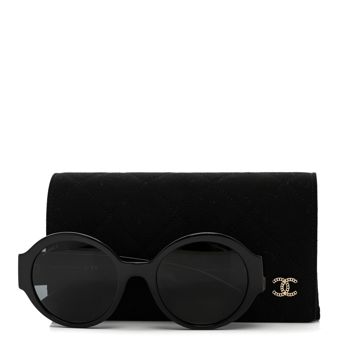 Acetate Round Sunglasses 5410-A Black