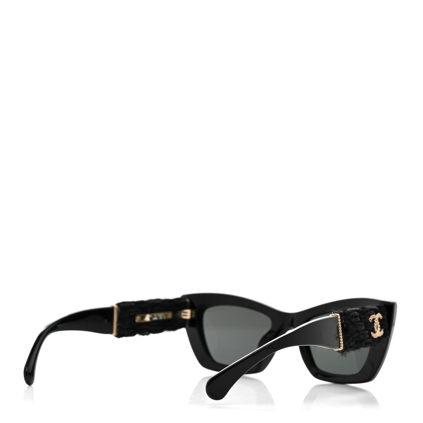 Acetate Tweed CC Cat Eye Sunglasses 71550A Black