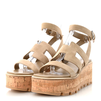 Suede Goatskin Cork Havana 30 Sandals 40 Beige Argile