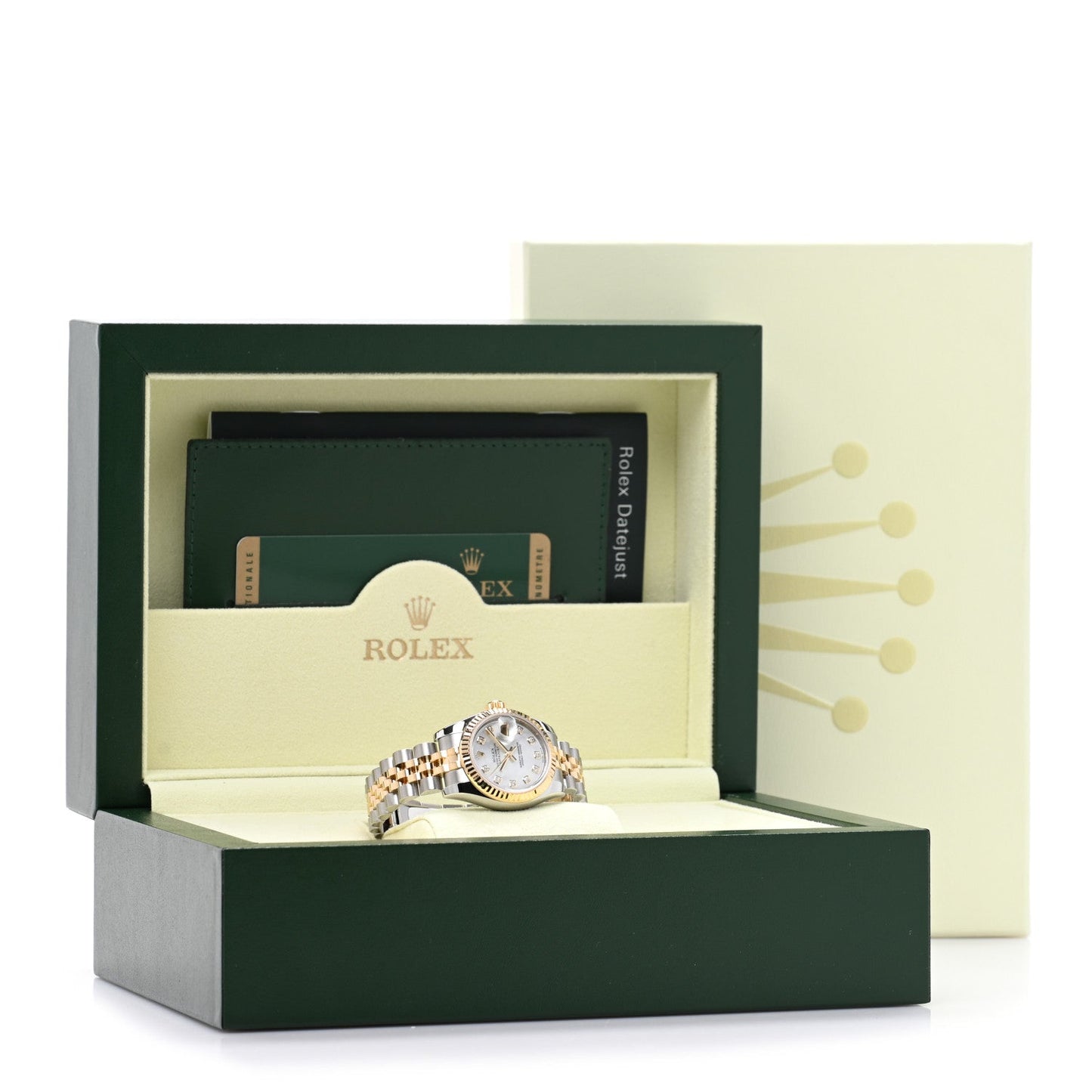 Stainless Steel 18K Yellow Gold Diamond Mother of Pearl 26mm Oyster Perpetual Datejust Watch 179173