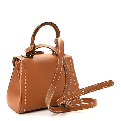 Grained Rodeo Calfskin Surpique Mini Brillant Satchel Vegetal Ivory