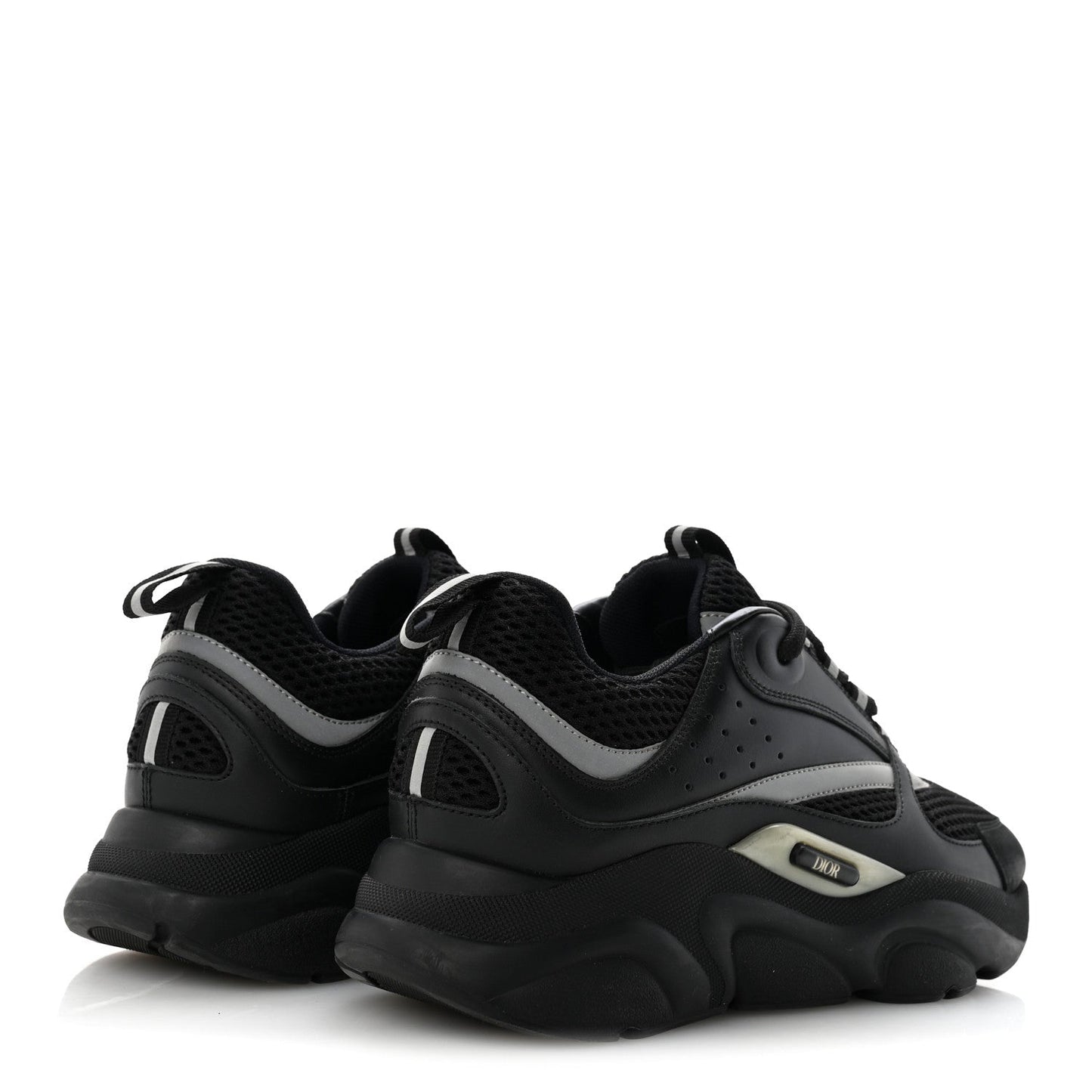 Technical Mesh Calfskin Mens B22 Sneakers 40 Black