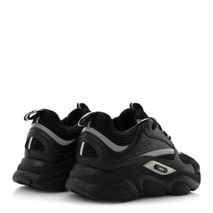 Technical Mesh Calfskin Mens B22 Sneakers 40 Black