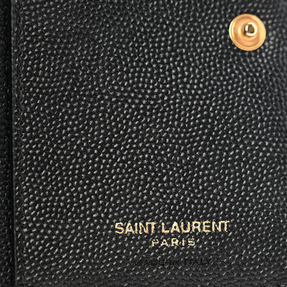Grain De Poudre Matelasse Chevron Monogram Compact Zip Around Wallet Black