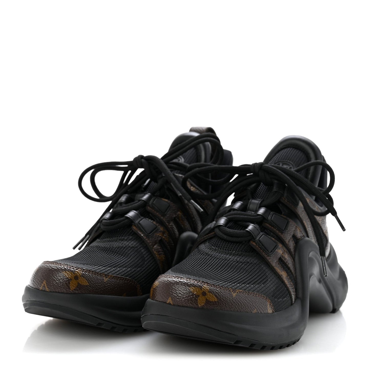 Calfskin Patent Monogram LV Archlight Sneakers 38.5 Black
