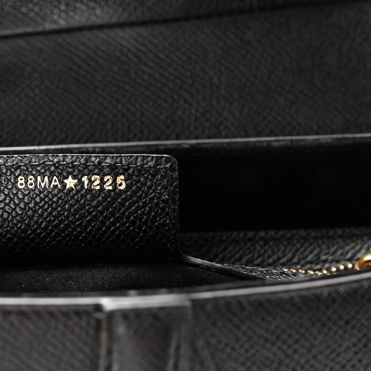 Grained Calfskin Saddle Bag With Strap Black