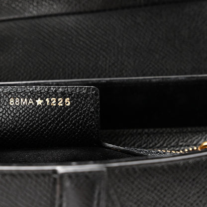 Grained Calfskin Saddle Bag With Strap Black