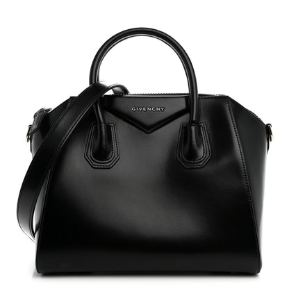 Shiny Lord Calfskin Small Antigona Black