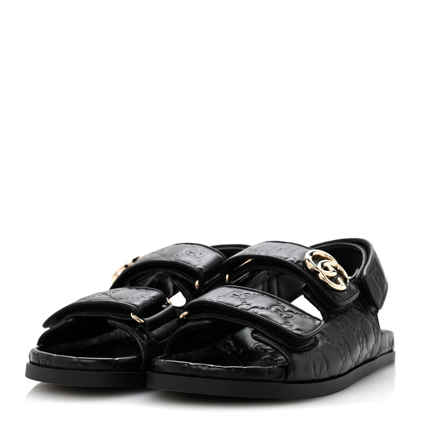 Guccissima GG Embossed Womens Sandals 36 Black