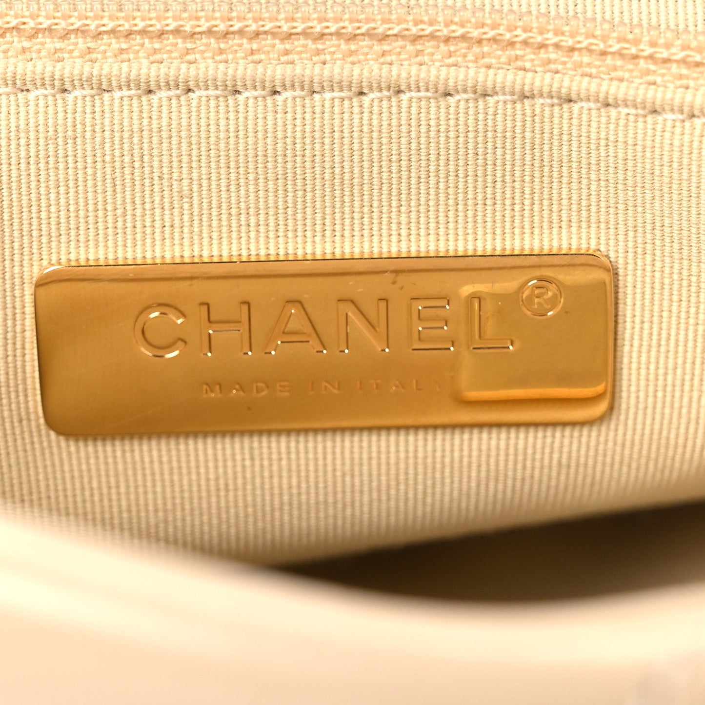 Lambskin Quilted Large Chanel 19 Flap Beige