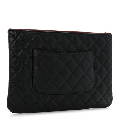 Caviar Quilted Medium Cosmetic Case Black