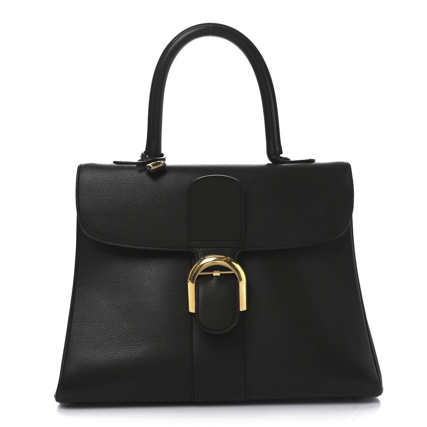 Grained Calfskin MM Brillant Satchel Brown