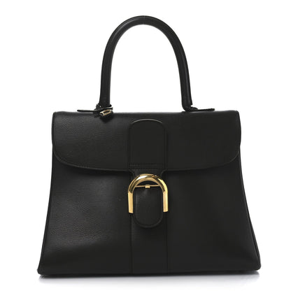 Grained Calfskin MM Brillant Satchel Brown