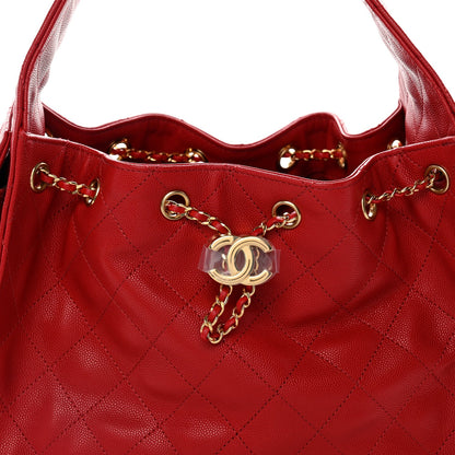 Caviar Quilted Small Chanel 25 Handbag Dark Red