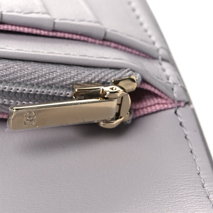 Caviar Quilted CC Passport Holder Grey